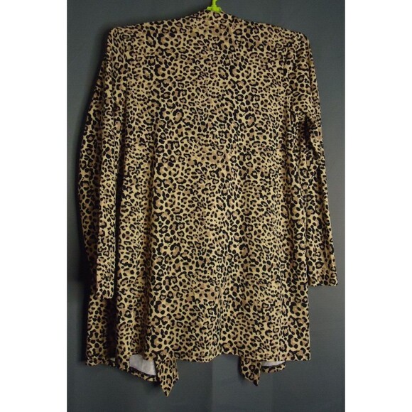 Zenana Animal Print Open Front Cardigan With Pockets Womens Size XL New - Picture 9 of 9
